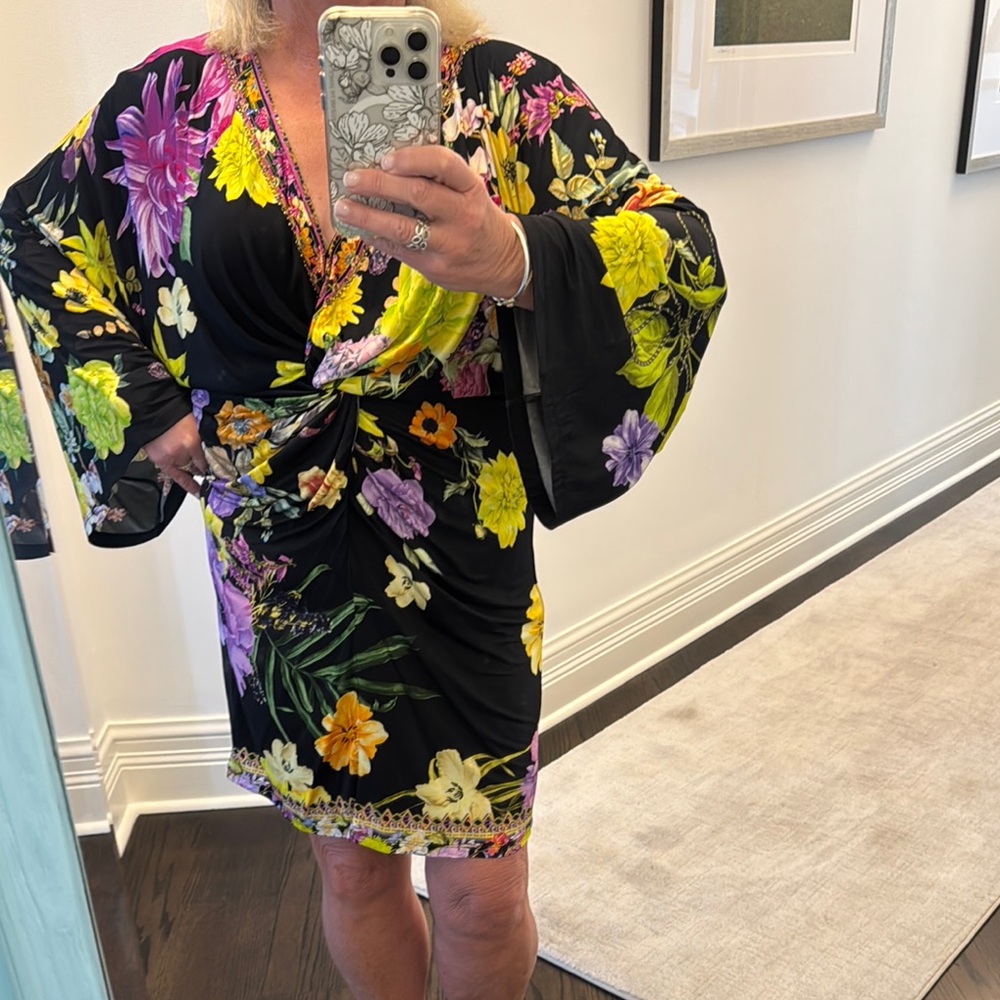 Camilla Black Floral Long Sleeve Dress